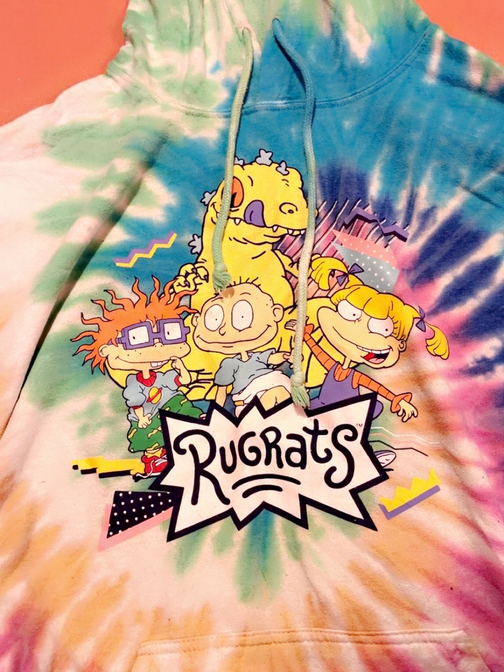 Nickelodeon Rugrats Tie-Dye Hoodie in Blue, Green, Purple, Pink
